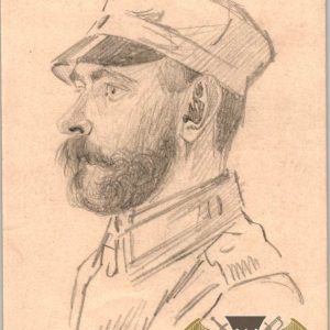 WW1 post card Portrait in pencil