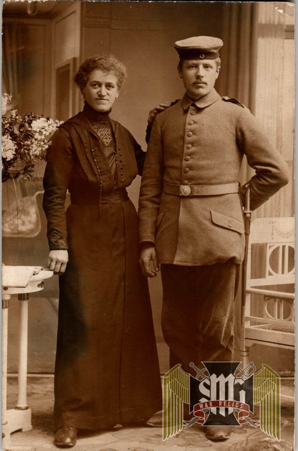 WW1 post card bayonet in wear