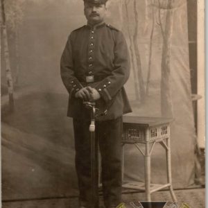 WW1 post card Officer w/sword