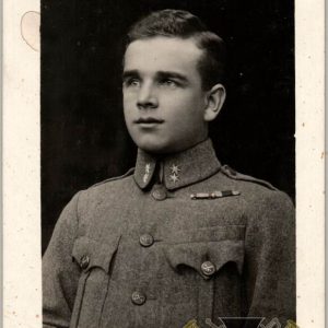 WW1 post card Austrian collar and button Detail