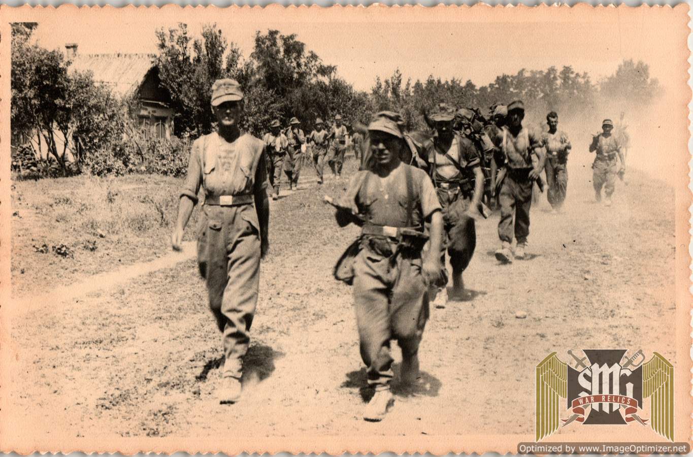 Photo Card Germans Marching