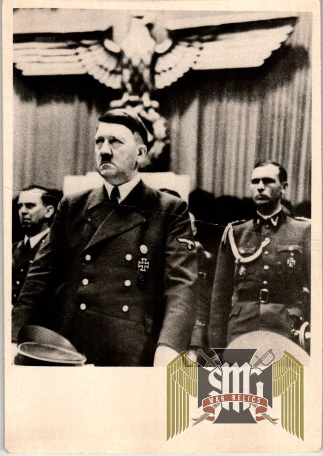 Picture Card Hitler at a speech