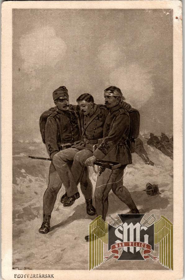 WW1 Postcard Carry the wounded