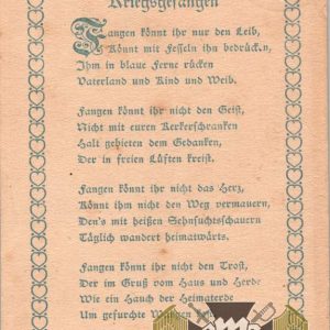 WW1 Postcard Prisoner of War Postcard