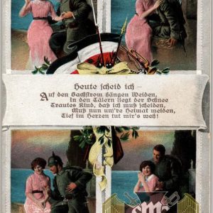 WW1 Postcard Departing his sweetheart