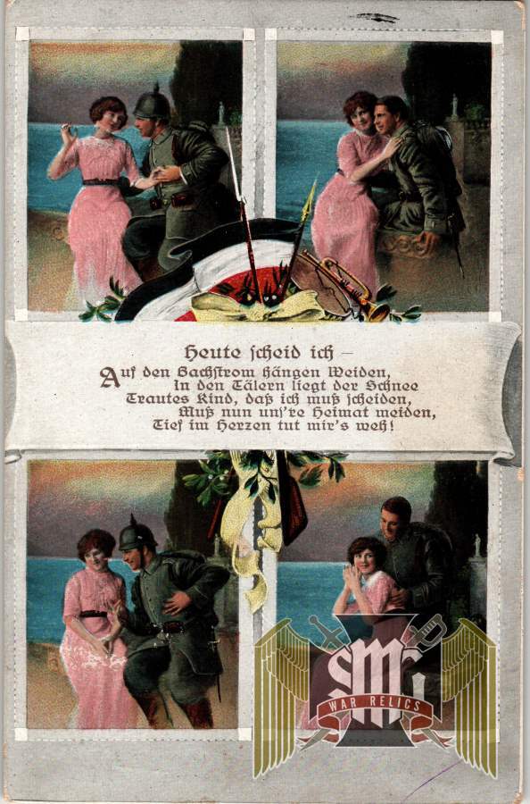 WW1 Postcard Departing his sweetheart