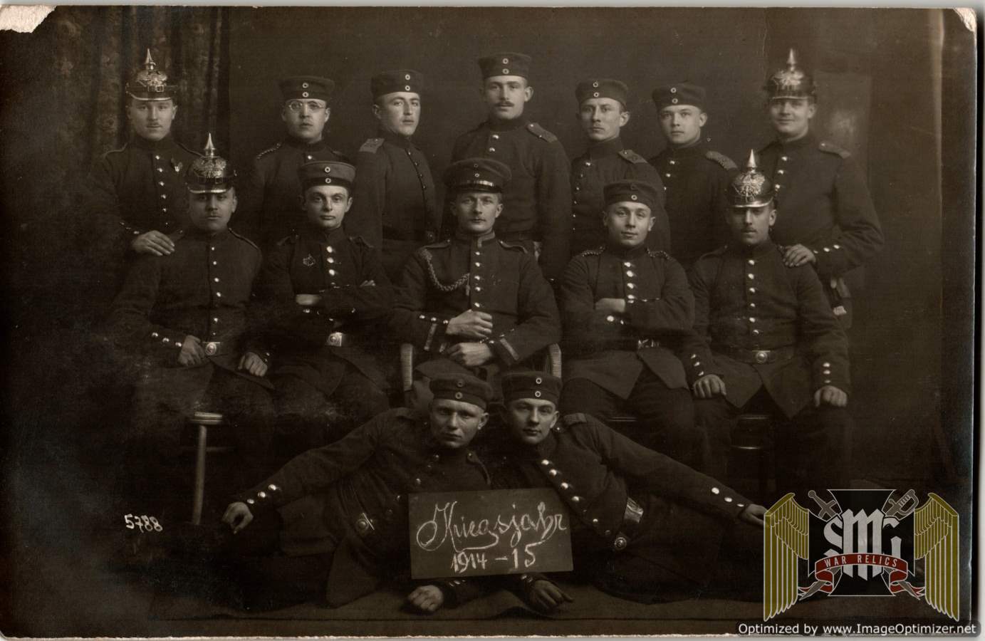 WW1 Post card portrait w/pickelhaubes