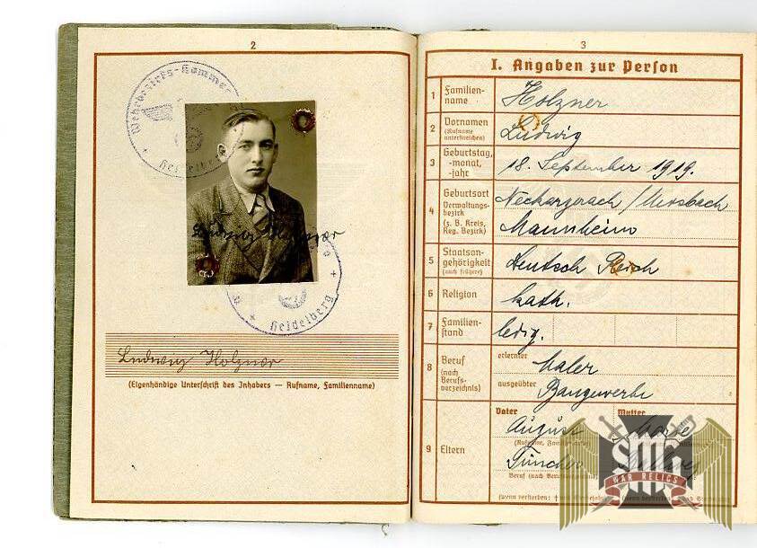 SMGM-3217 Wehrpass "Holzner" KIA Russian Front, battle record
