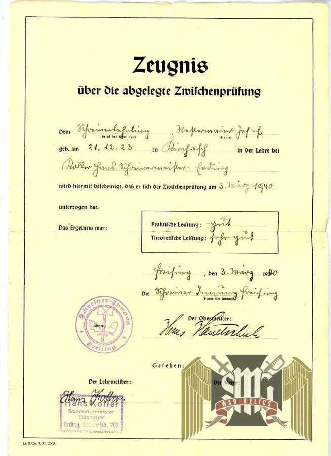 Intermediate Exam competion document From Josef Westermaier grouping