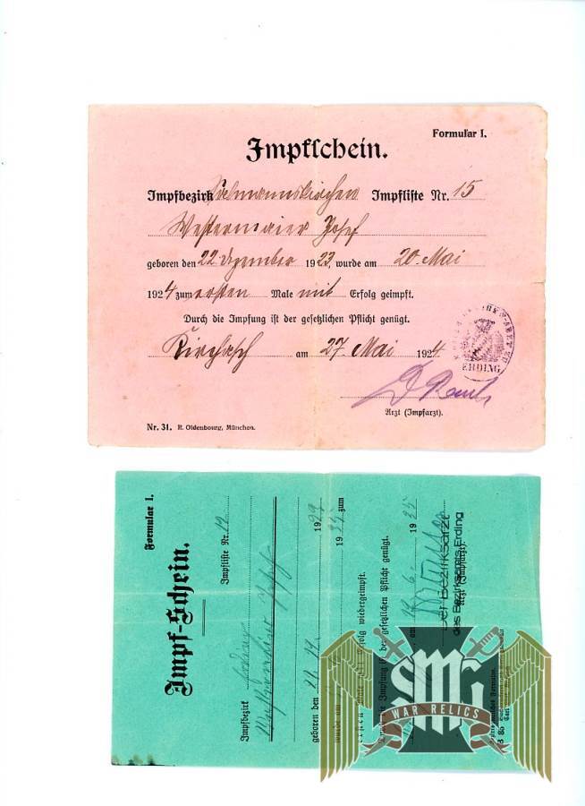 Youth Vaccine documents and School release document From Josef Westermaier grouping