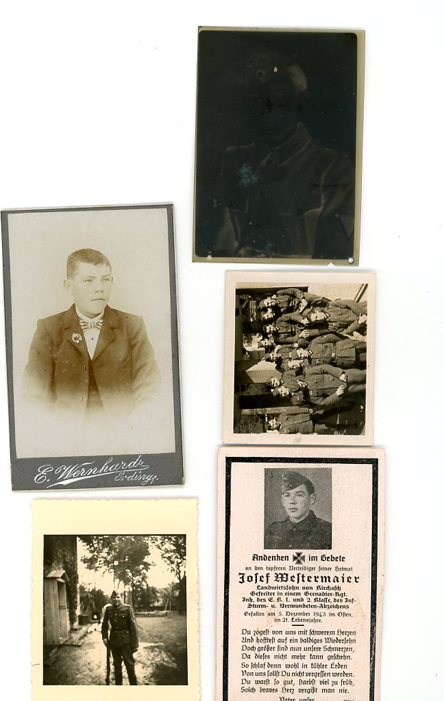 Death Card and Photo Lot From Josef Westermaier grouping