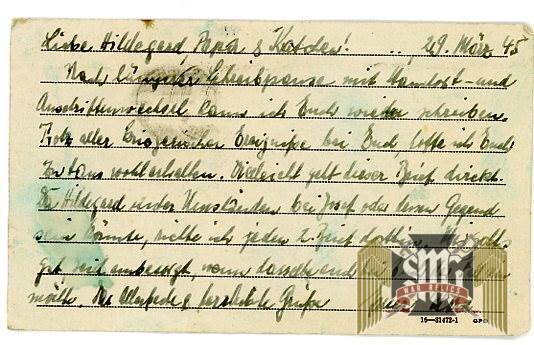 Prisoner of war postcard