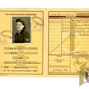 Voluntary labor service work passport dated 1934