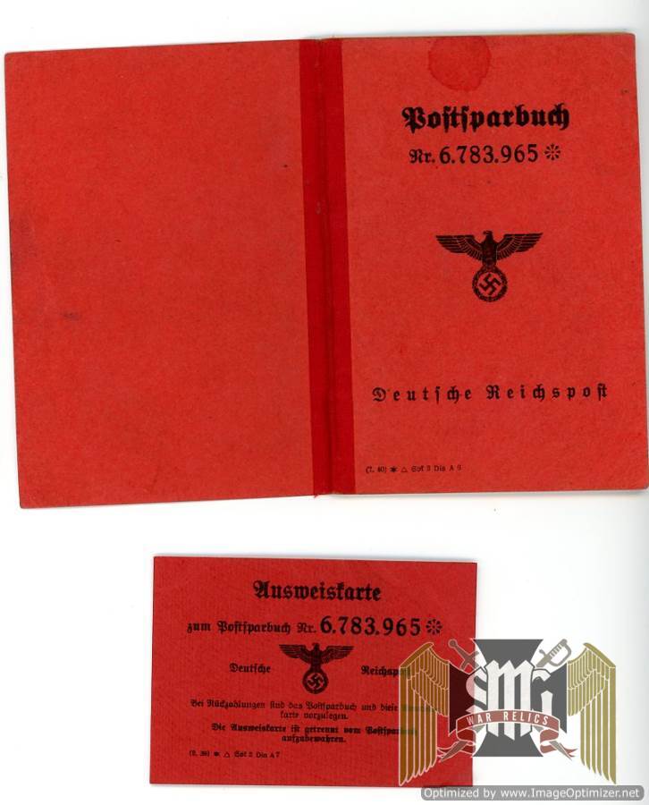 Postsparbuch deutsche Reichspost