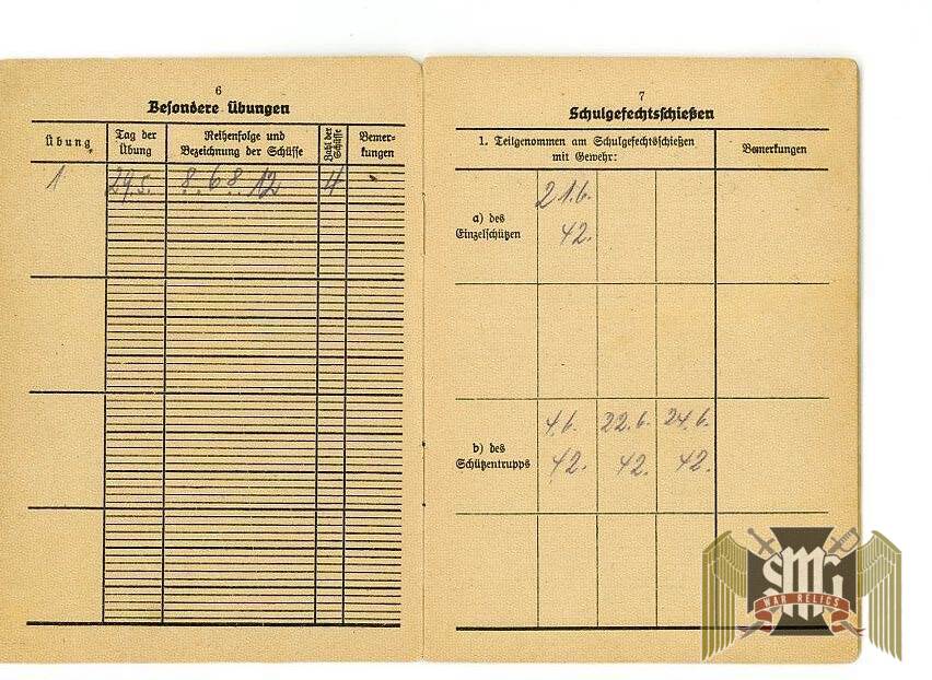 Luftwaffe Shooting book Schiessbuch