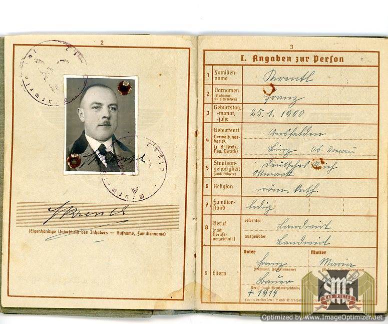 Wehrpass "Franz Krentl"