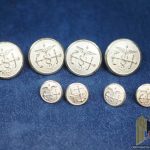 WW2 US Navy medical Officers button 8pc set in silver
