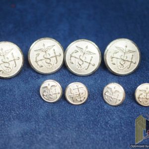 WW2 US Navy medical Officers button 8pc set in silver