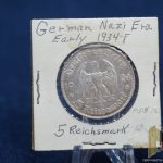 Third Reich Germany 1934-F 5 Reichsmark Garrison Church Silver Coin