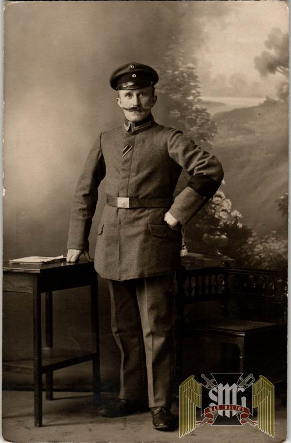 WW1 Postcard NCO w/ EK2 ribbon and black armband