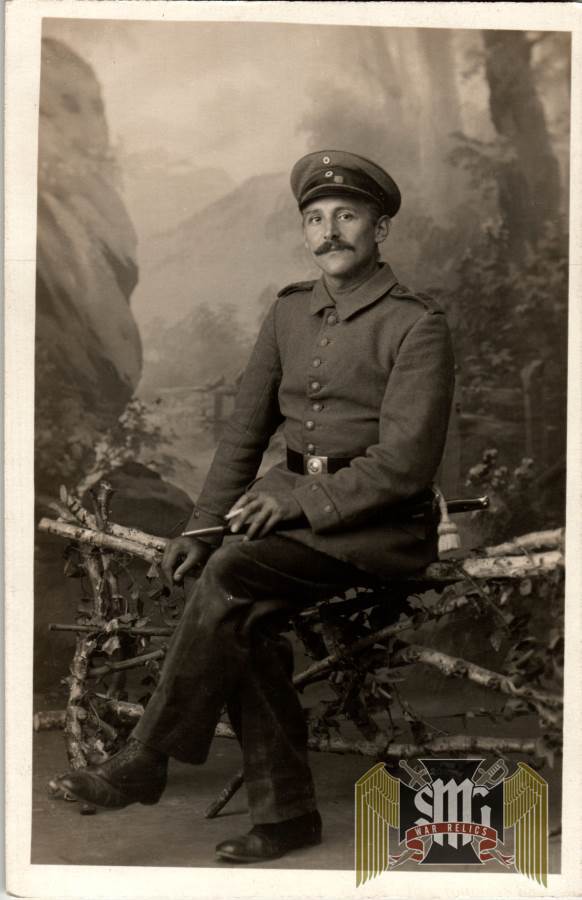 WW1 Postcard Cigarette and long bayonet