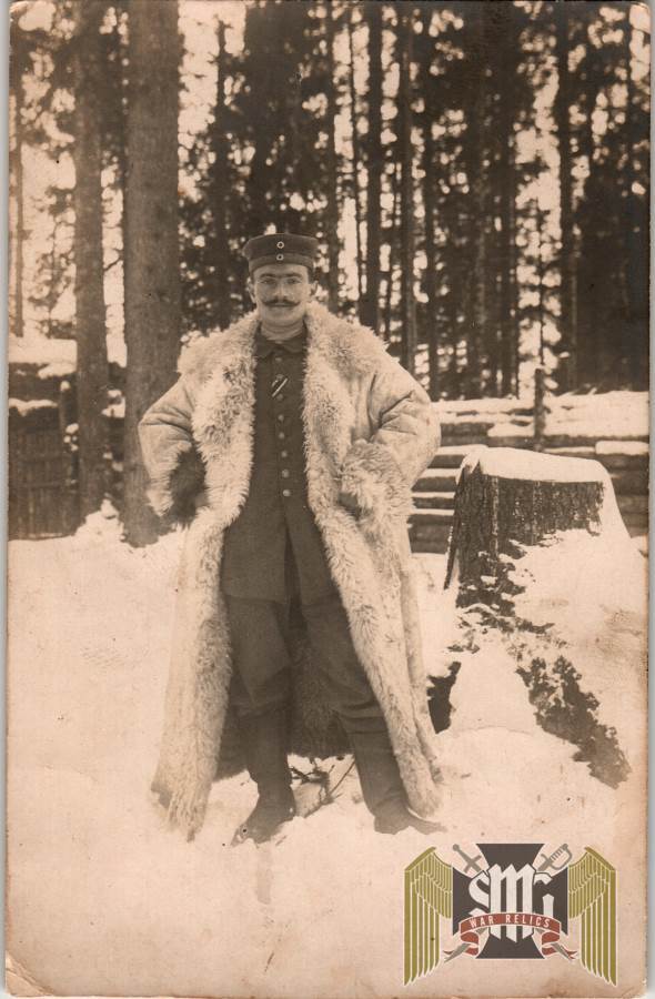WW1 Post card German EK2 winner in snow