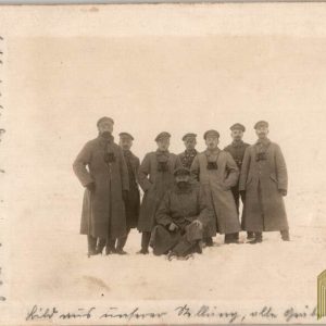 WW1 Post card German officers in the snow binoculars