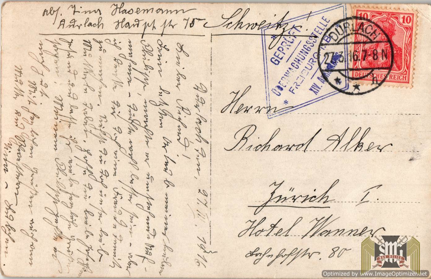 WW1 Post card German EK2 in wear