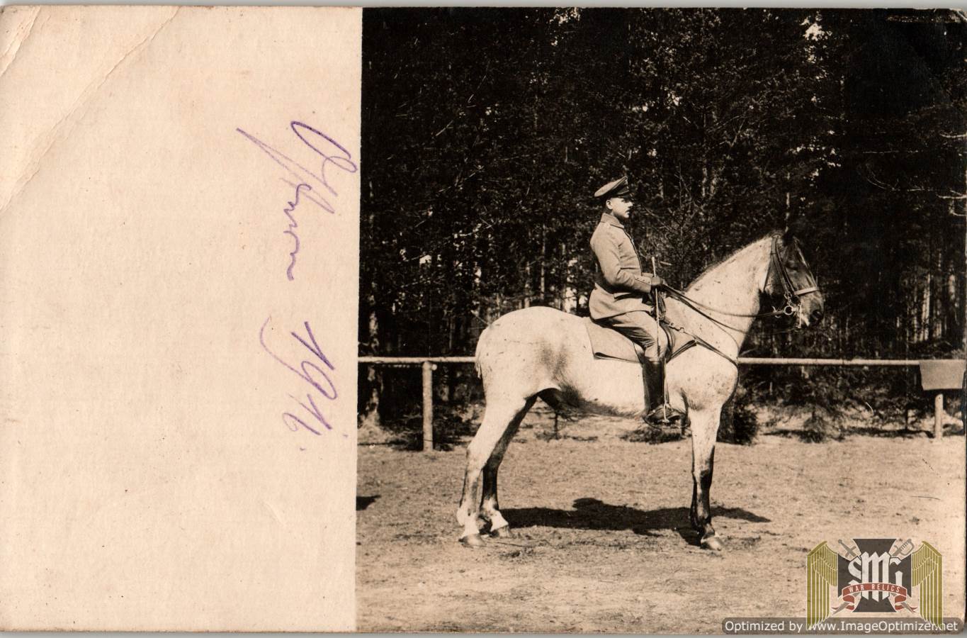 WW1 Post card German Officer on a horse