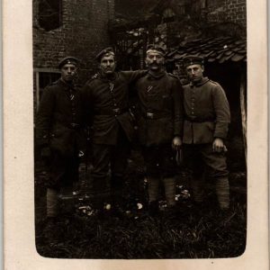 WW1 Post card German 4 EK2 winners