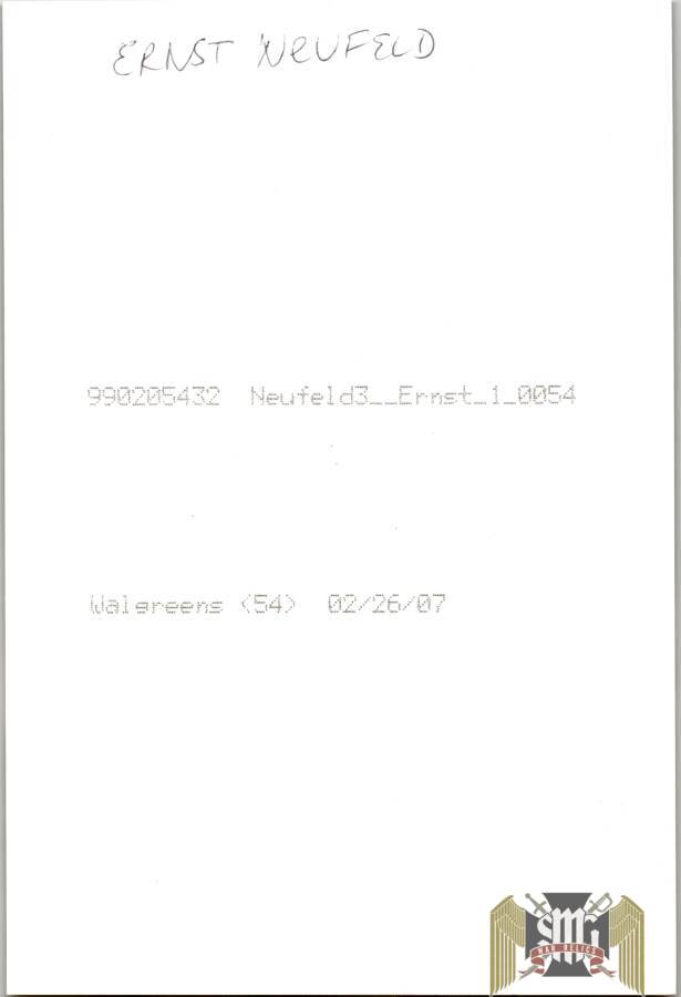 Ernst Neufeld Knights Cross Winner Signature