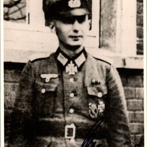 Josef Vernhold Knights cross winner signature on post card