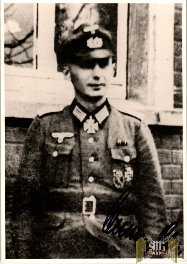 Josef Vernhold Knights cross winner signature on post card