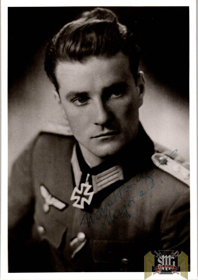 Kurt Steidl Knights Cross Winner Signed photo W/note to Emilie Caldwell Stewart
