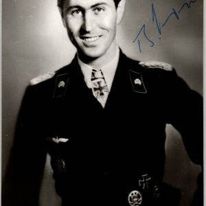 Bruno Kahl signature with business card Knights Cross winner