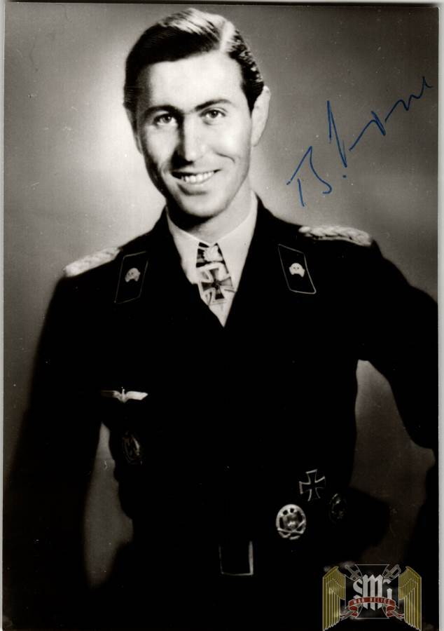 Bruno Kahl signature with business card Knights Cross winner