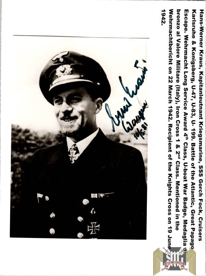 SMGM-3527 Hans-Werner Kraus – U-83 Knights Cross winner