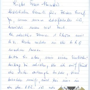 Herbert Junge – schwere Flak-Abteilung Knights Cross winner signatures (2) Letter, envelope to Caldwell Stewart