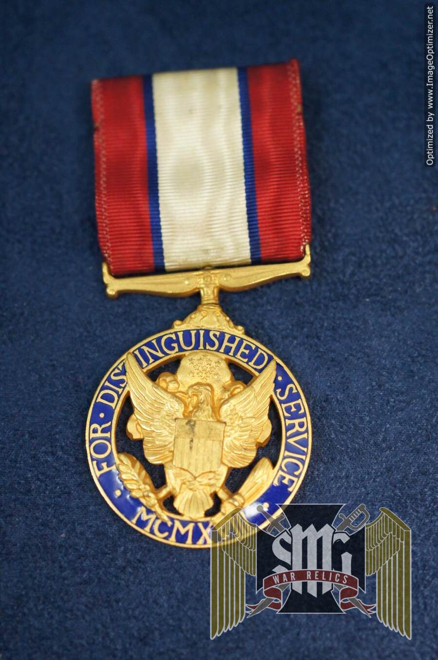 Slot Brooch US Distinguished Service medal Marked "VHB"