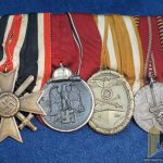 4 pc medal Bar. KVK2, Ost Medal, West Wall, Crusade against communism