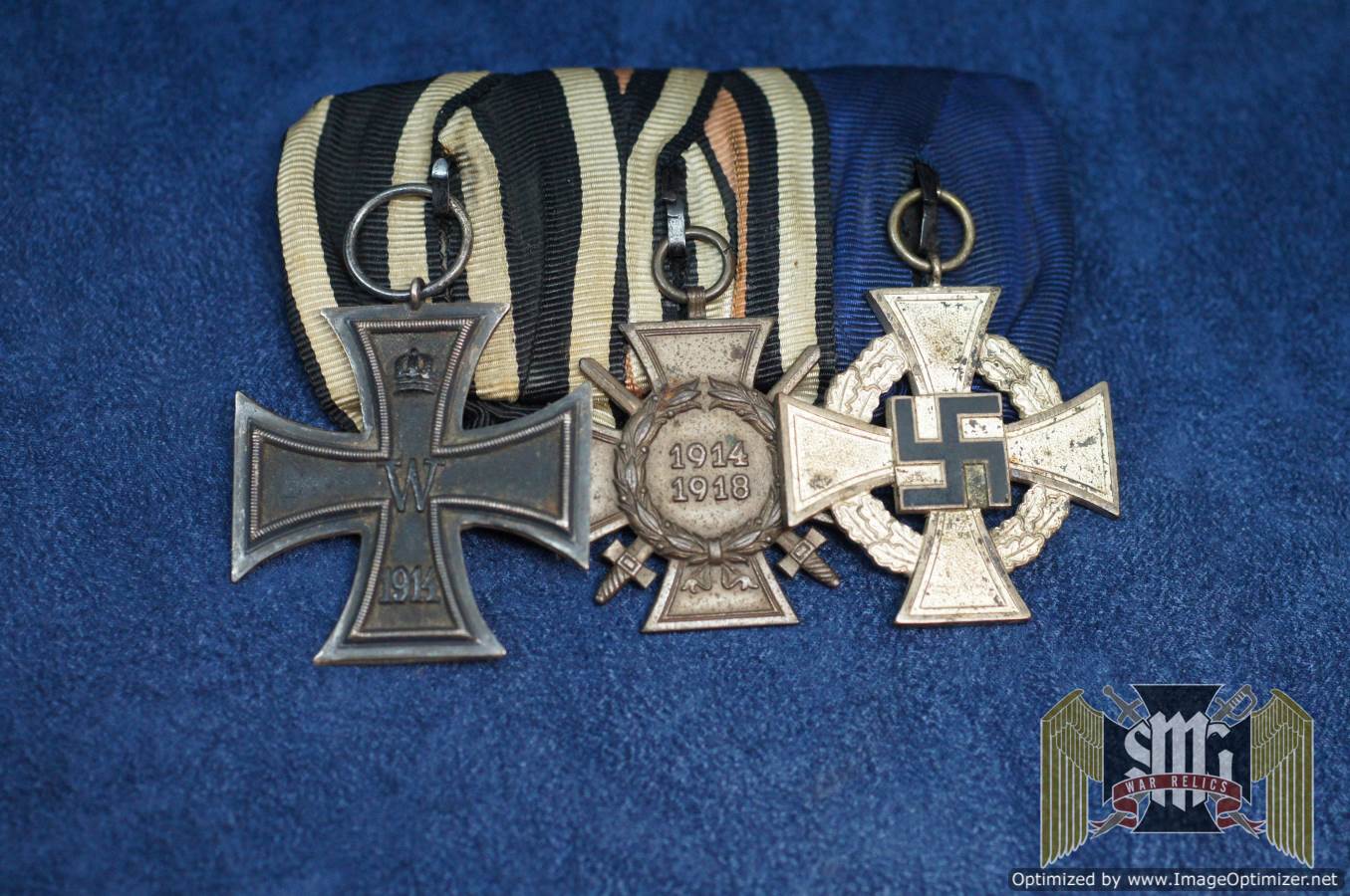 Medal bar 1914 EK2, Hindenburg, 25yr faithful Service