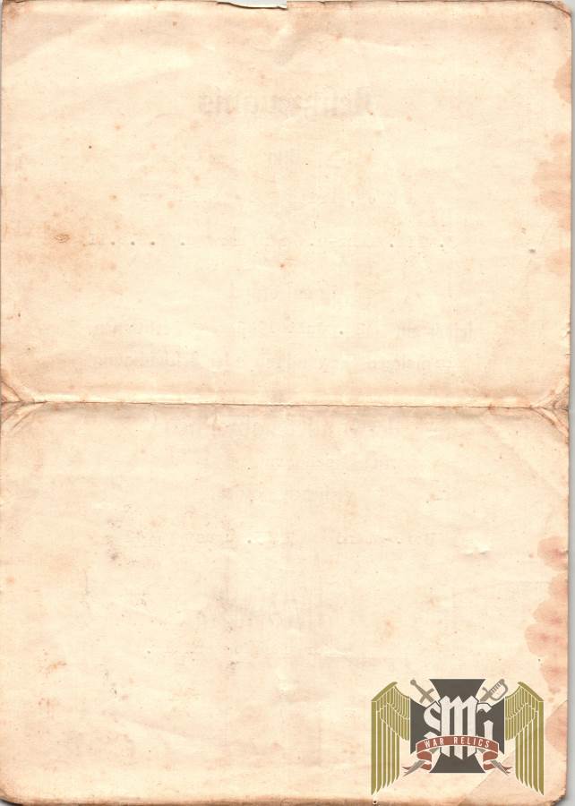 Black wound badge Document for Fritz Bade