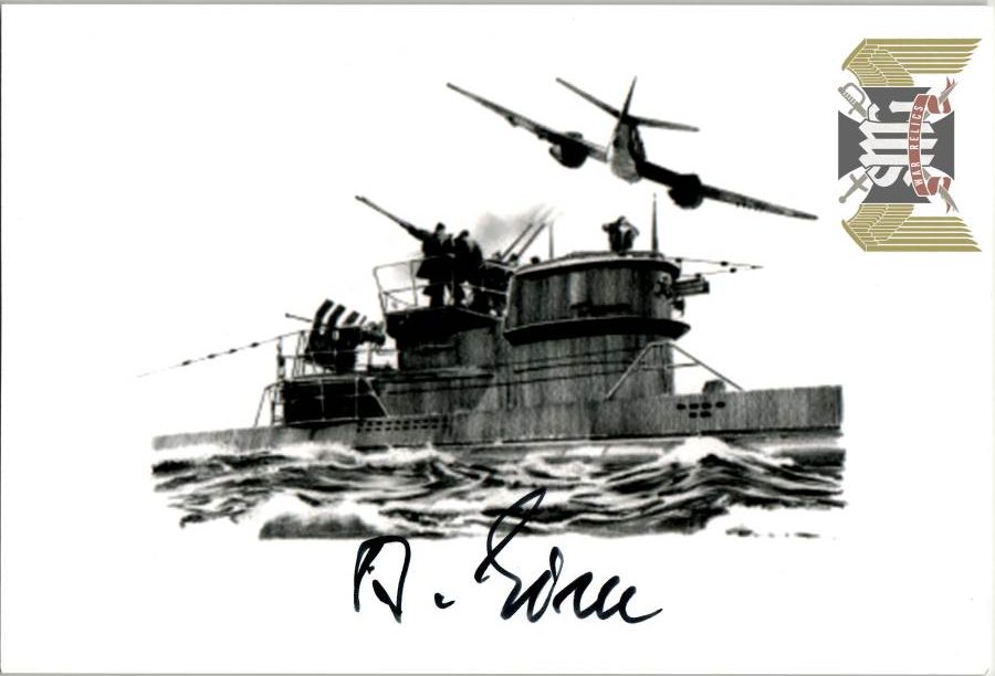 Alfred Eick Signature German ACE U-Boat Captain Knights Cross Winner