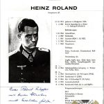Knights cross signature of Heinz Roland