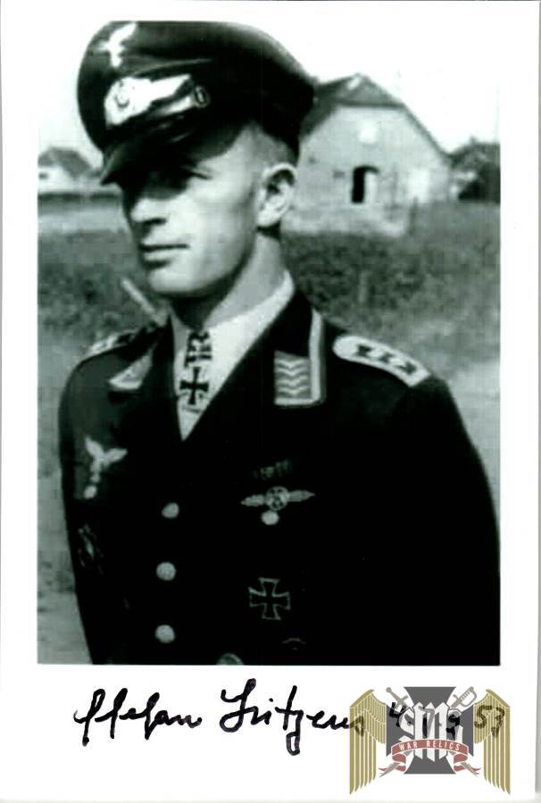 Knights cross signature of Stefan Litjens Luftwaffe Ace
