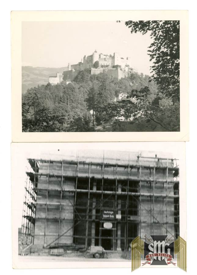 2pc Early 50's photo of eagles nest and Gestapo HQ