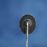 Black wound badge Stick pin in tombak 16x13mm