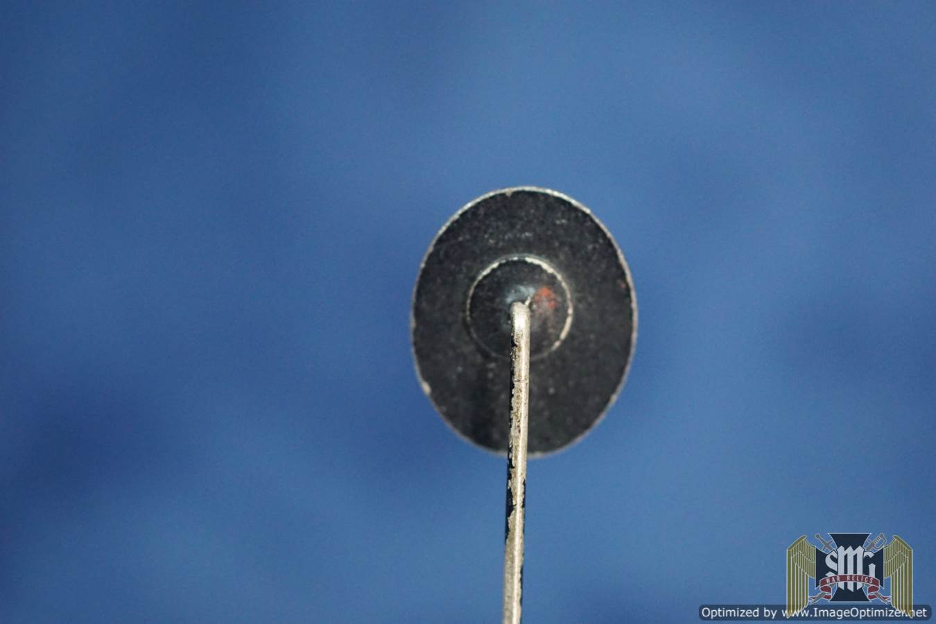 Black wound badge Stick pin in tombak 16x13mm
