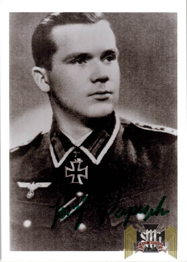 Knights Cross Winner Josef Papesch signature