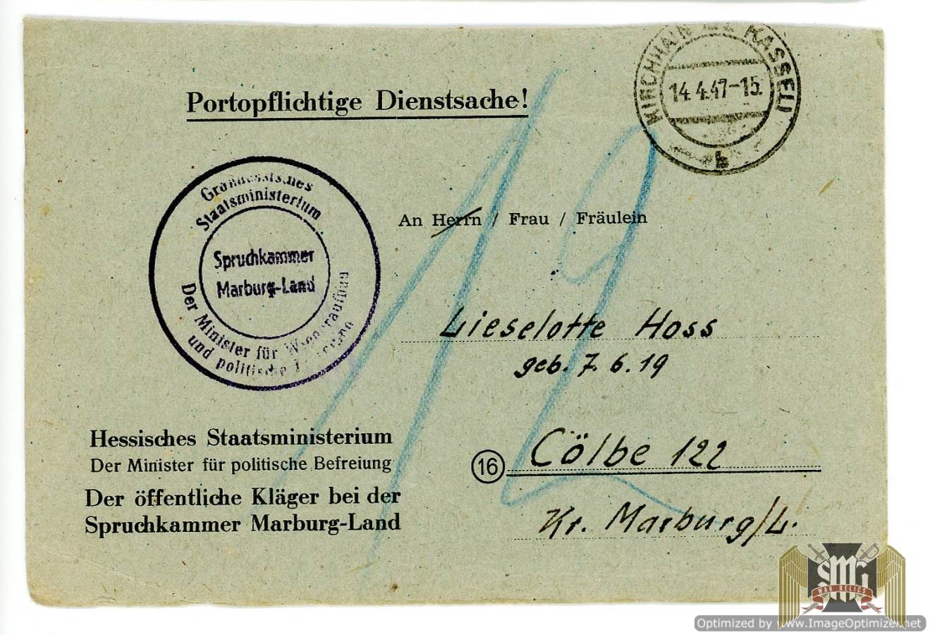 exemption from law 104 certificate for "Lieselotte"
